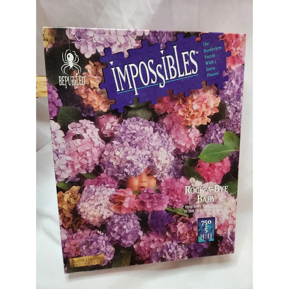 1995 BEPUZZLED Impossibles Puzzle Rock-A-Bye Baby – Anne Geddes 750+5 Pieces
